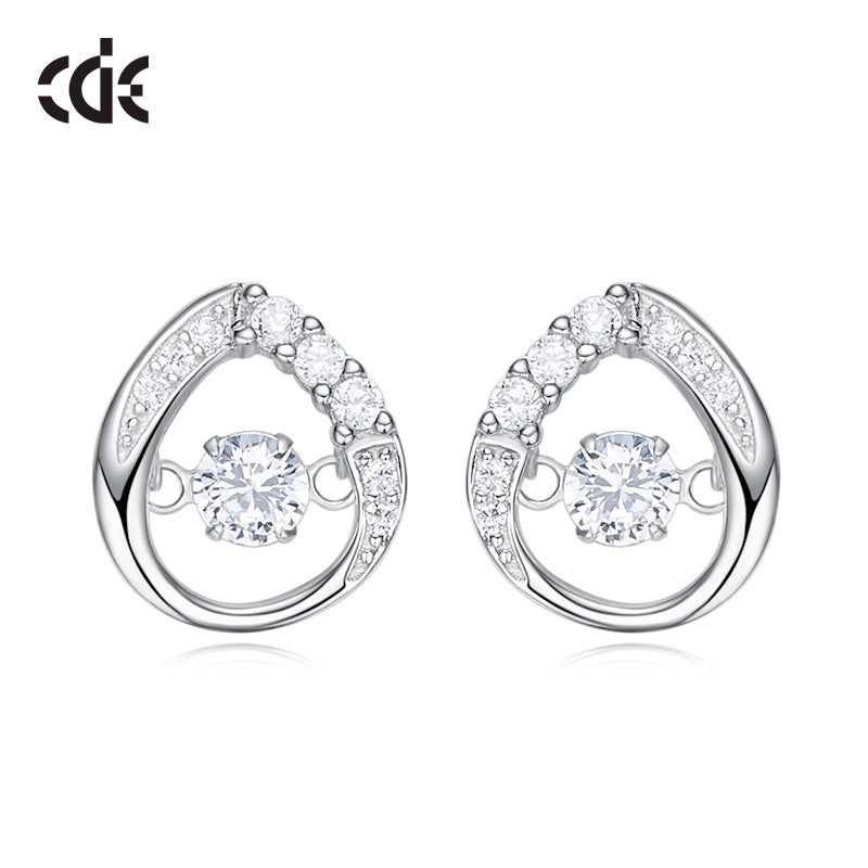 Sterling silver elegant dancing crystal earring - CDE Jewelry Egypt